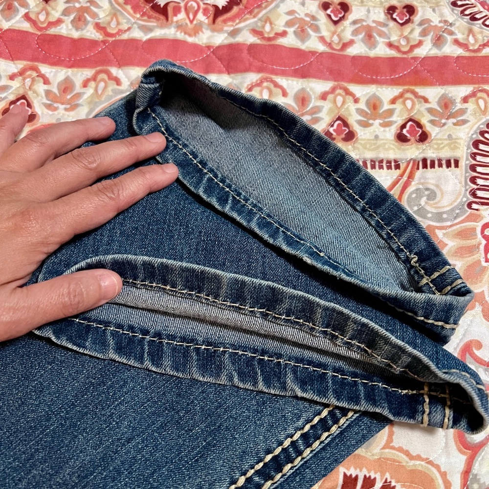 Ninewest Classic Women's Straight Leg Blue Jeans W/ Rhinestone Bling Back Pocket - Picture 2 of 6